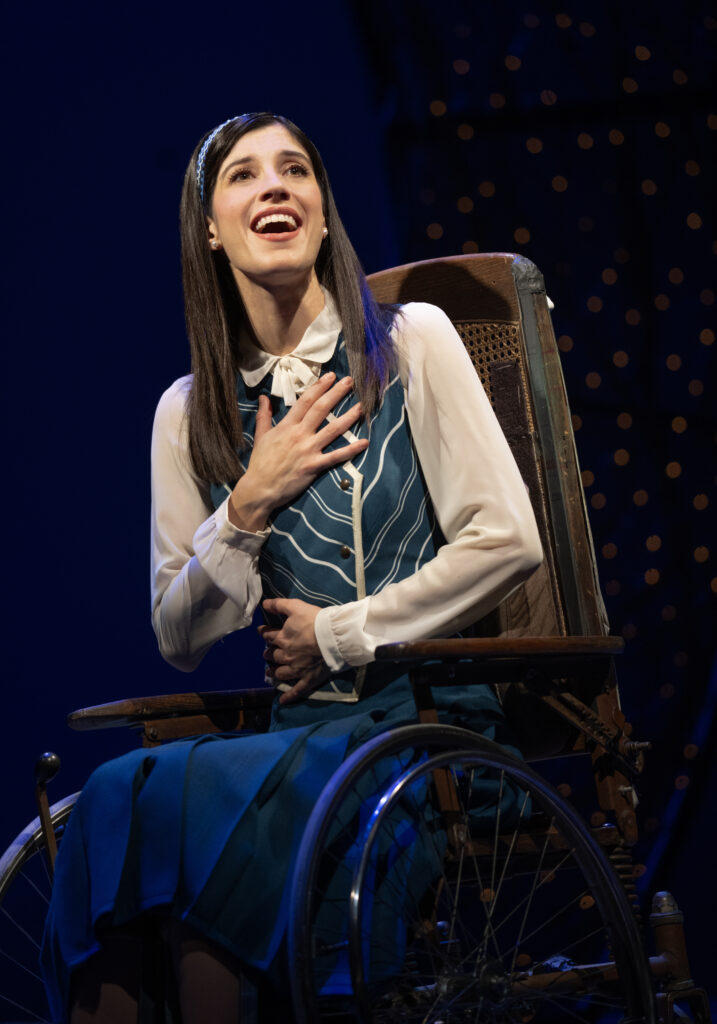 Natalie Ortega in Wicked. Photo by Joan Marcus.
