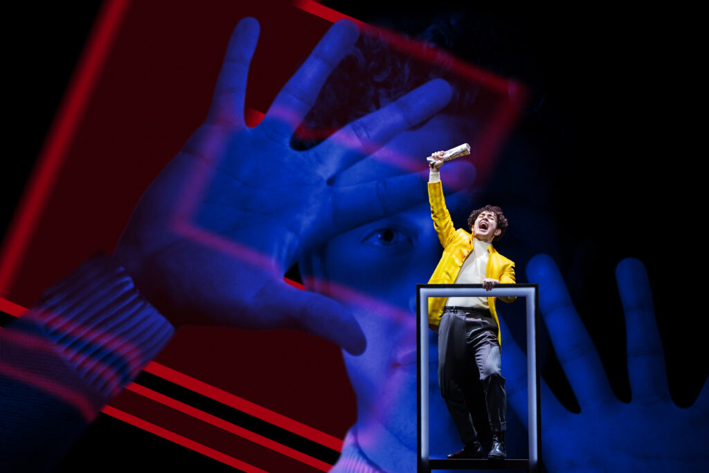 Ali Louis Bourzgui in The Who's TOMMY. Photo by Matthew Murphy and Evan Zimmerman.