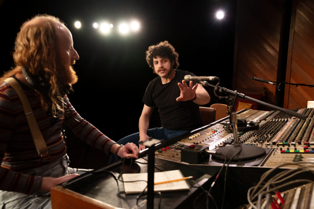 Andrew R. Butler and Eli Gelb in Stereophonic.