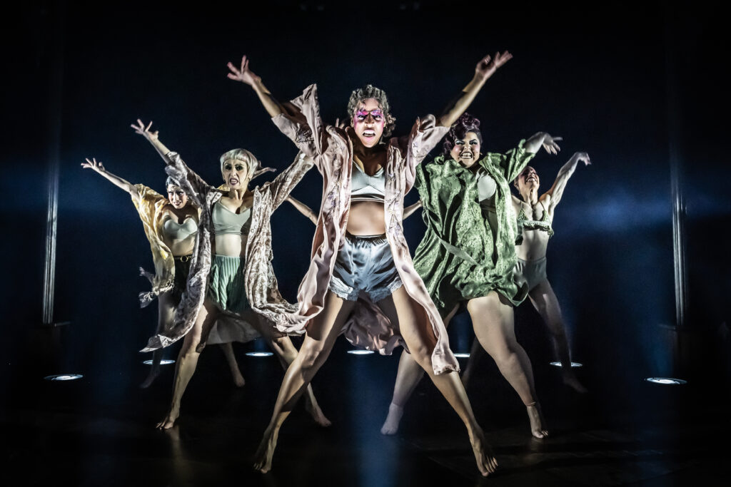 The Kit Kat Girls in <i>Cabaret</i>. Photo by Marc Brenner. 