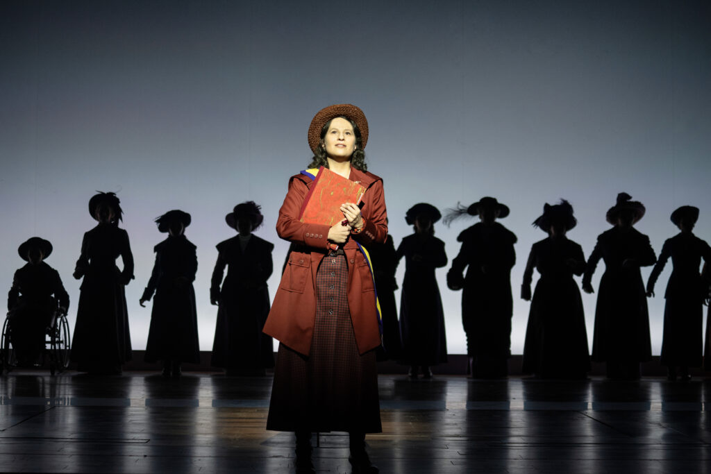 Shaina Taub as Alice Paul in Suffs.