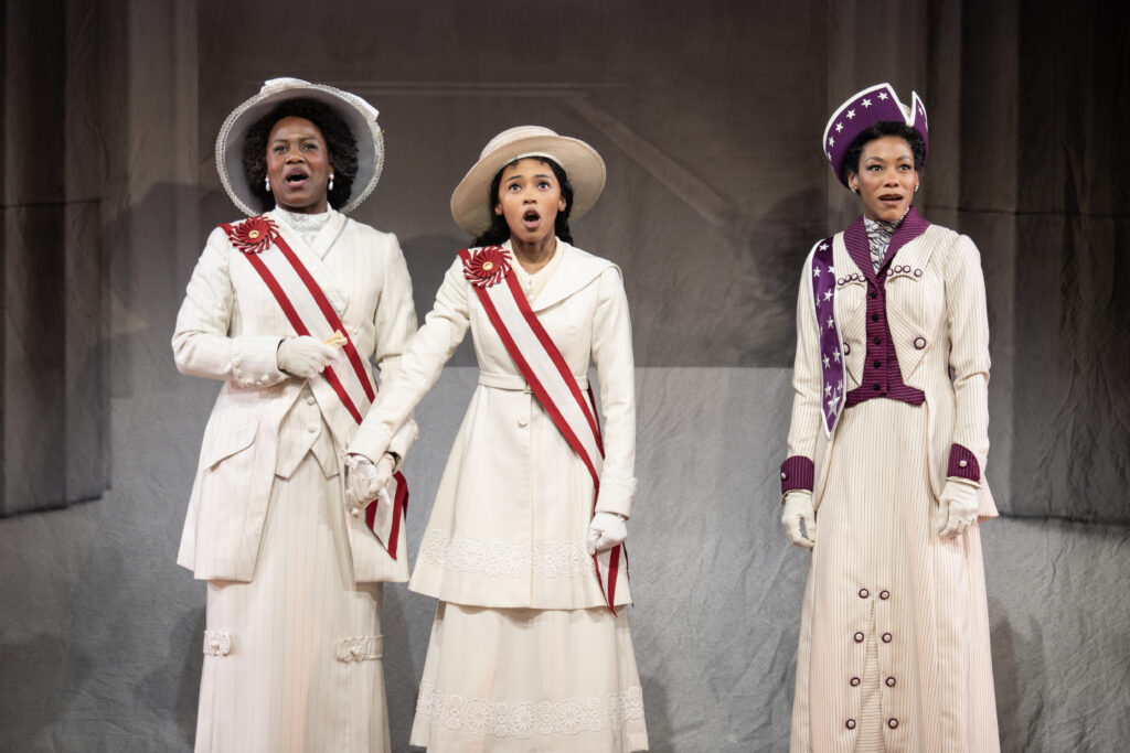 Anastacia McCleskey Laila Erica Drew and Nikki M. James as Mary Church Terrell Phyllis Terrell and Ida B. Wells in Suffs.