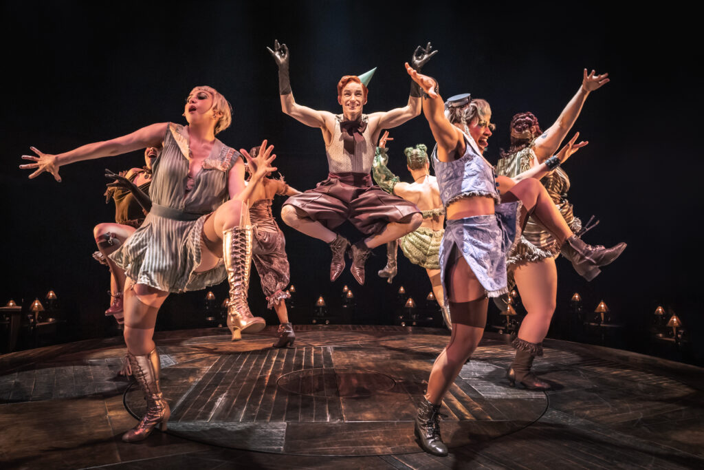 Eddie Redmayne and the Kit Kate Girls in <i>Cabaret</i>. Photo by Marc Brenner. 