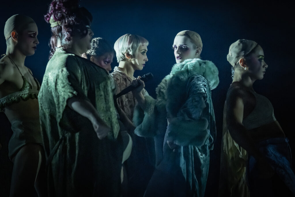 Gayle Rankin and the Kit Kate Girls in <i>Cabaret</i>. Photo by Marc Brenner. 