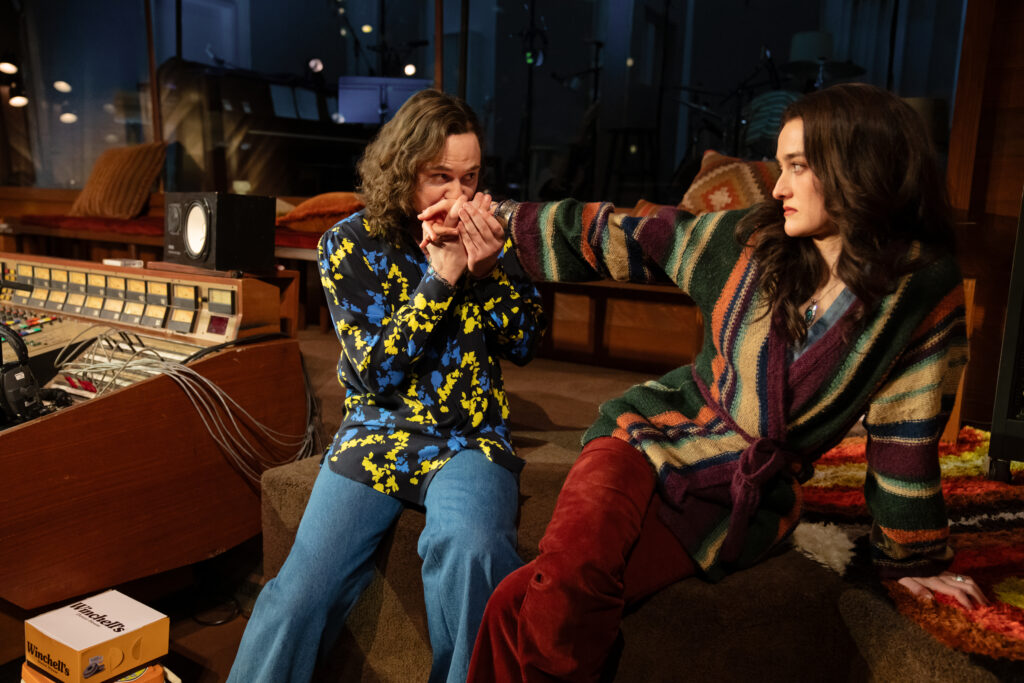 Tom Pecinka and Sarah Pidgeon in Stereophonic.