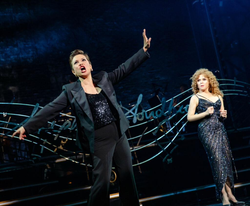 Lea Salonga and Bernadette Peters in the West End production of <i>Old Friends</i>. Photo by Danny Kaan.