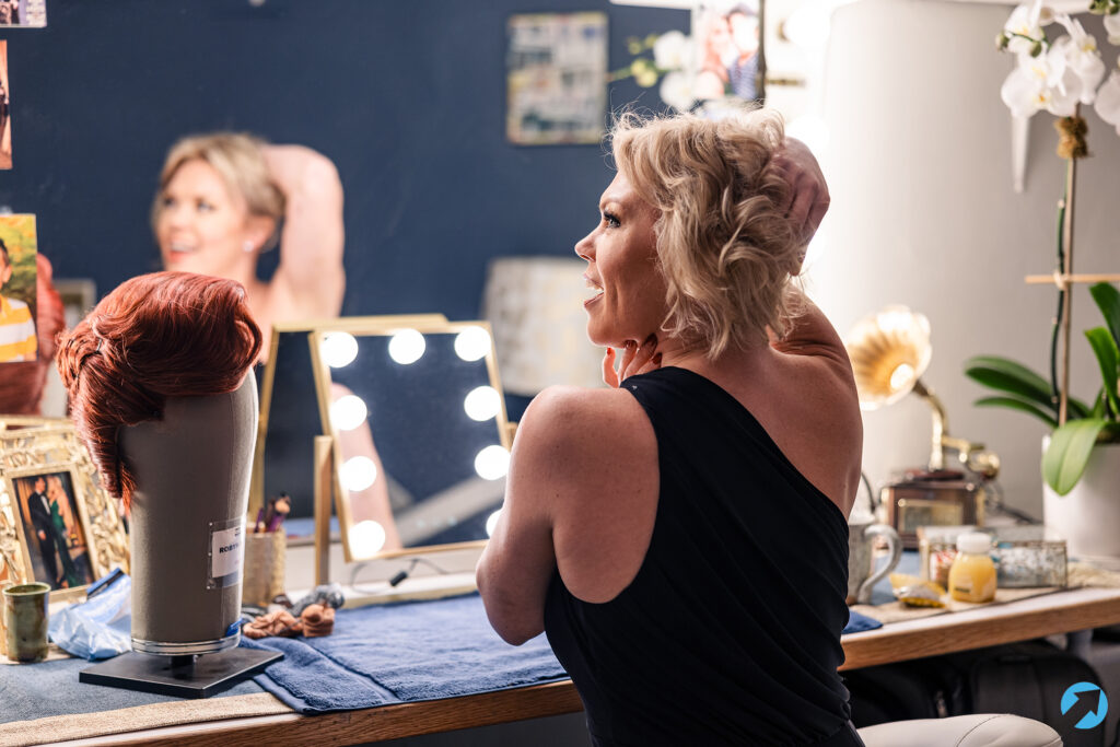 Robyn Hurder backstage at Chicago. Photo by Angela of York for Broadway Direct.