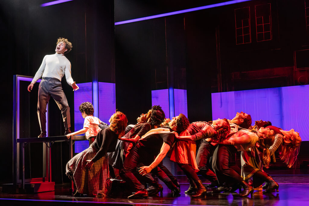 Ali Louis Bourzgui and the cast of The Who's TOMMY. Photo by Matthew Murphy and Evan Zimmerman.