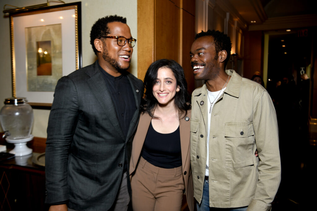 2024 Tony Award nominees Branden Jacobs-Jenkins, Lila Neugebauer, and William Jackson Harper at the 77th Annual Tony Awards Meet The Nominees Press Event. Photo by Jenny Anderson/Getty Images for Tony Awards Productions.