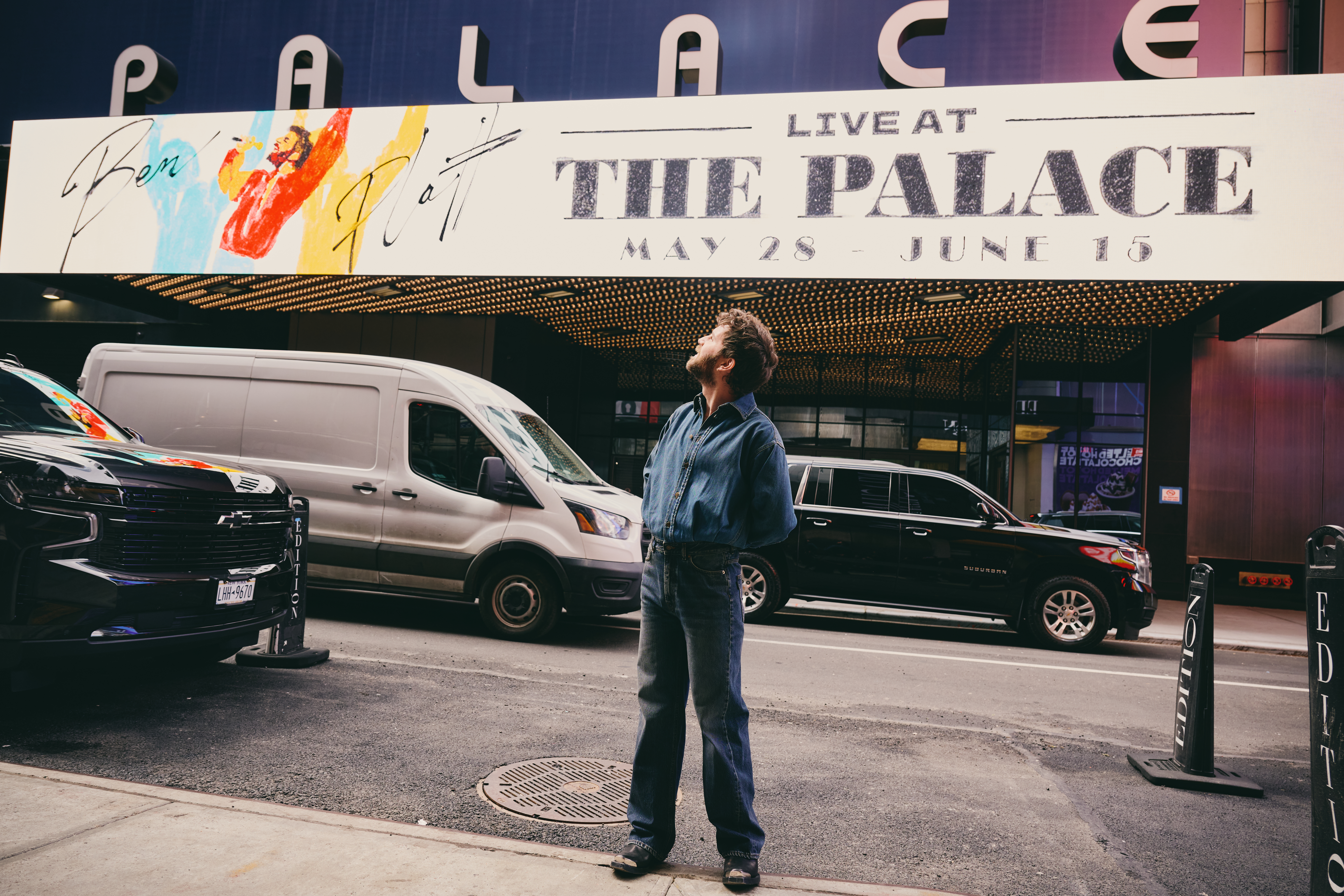 Ben Platt outside of the Palace Theatre. Photo by Jenny Anderson.