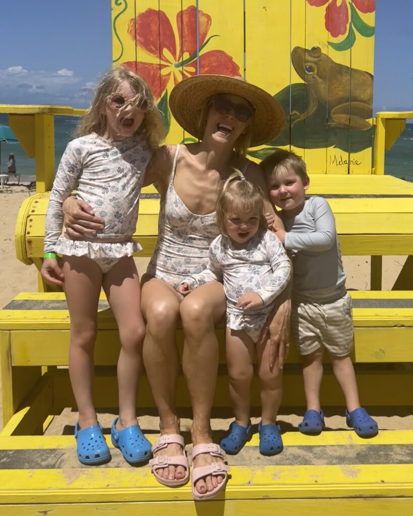 Katie Rose Clarke with her children.