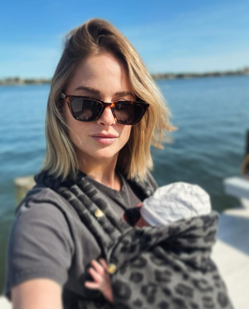 Rachel Schur Chase with her son.