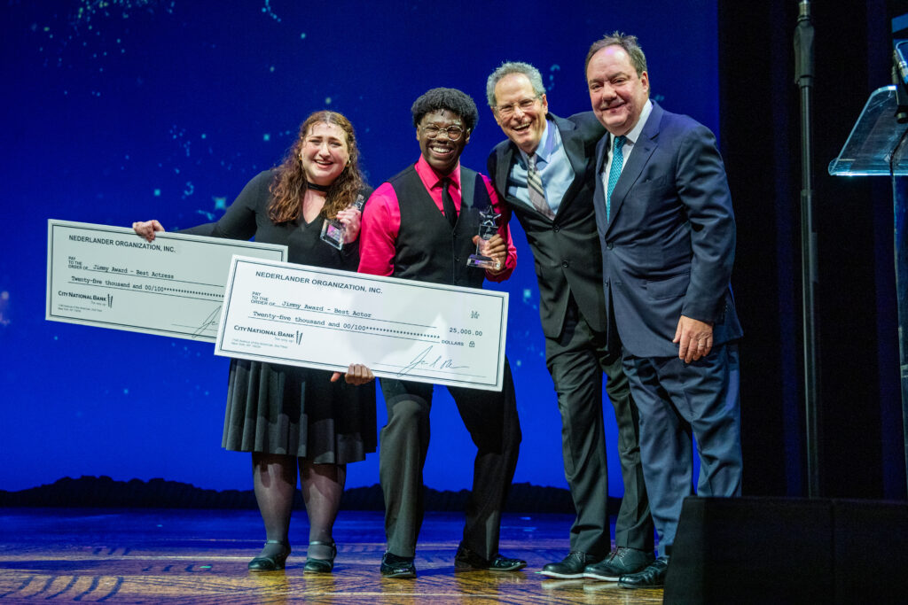 Gretchen Shope, Damson Chola Jr., Van Kaplan, James L. Nederlander. Photo by Tricia Baron.