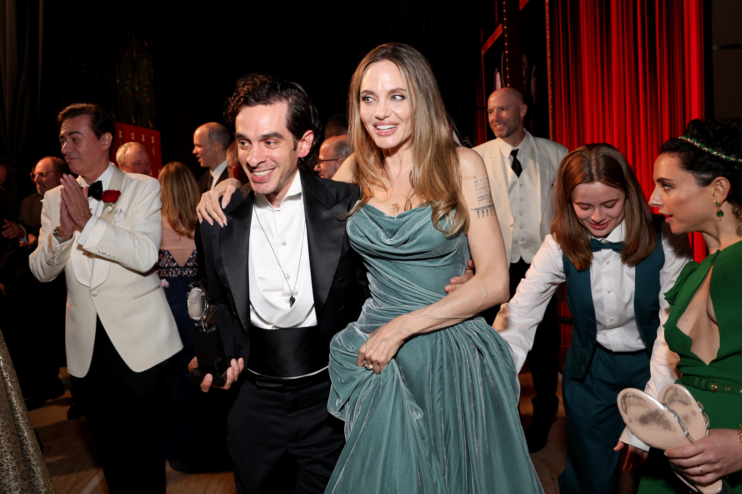 Justin Levine and Angelina Jolie. Photo by Kevin Mazur.