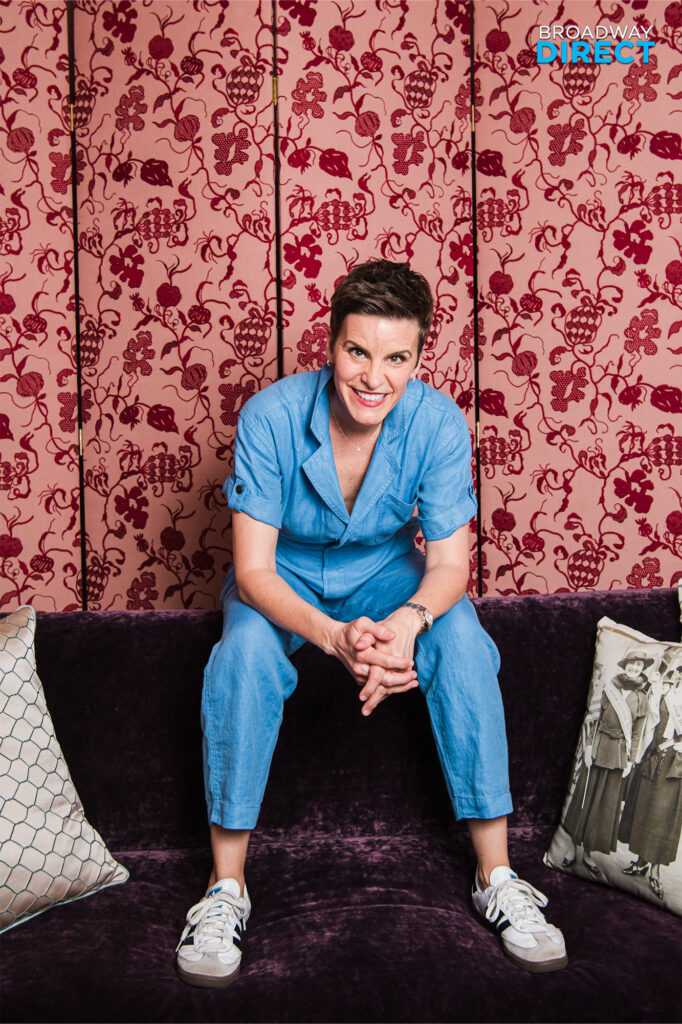 Jenn Colella backstage at the Music Box Theatre. Photo by Natalie Powers for Broadway Direct.