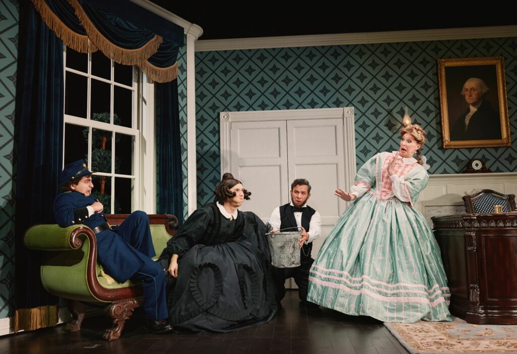 Tony Macht, Cole Escola, Conrad Ricamora, and Bianca Leigh in Oh, Mary!. Photo by Emilio Madrid.