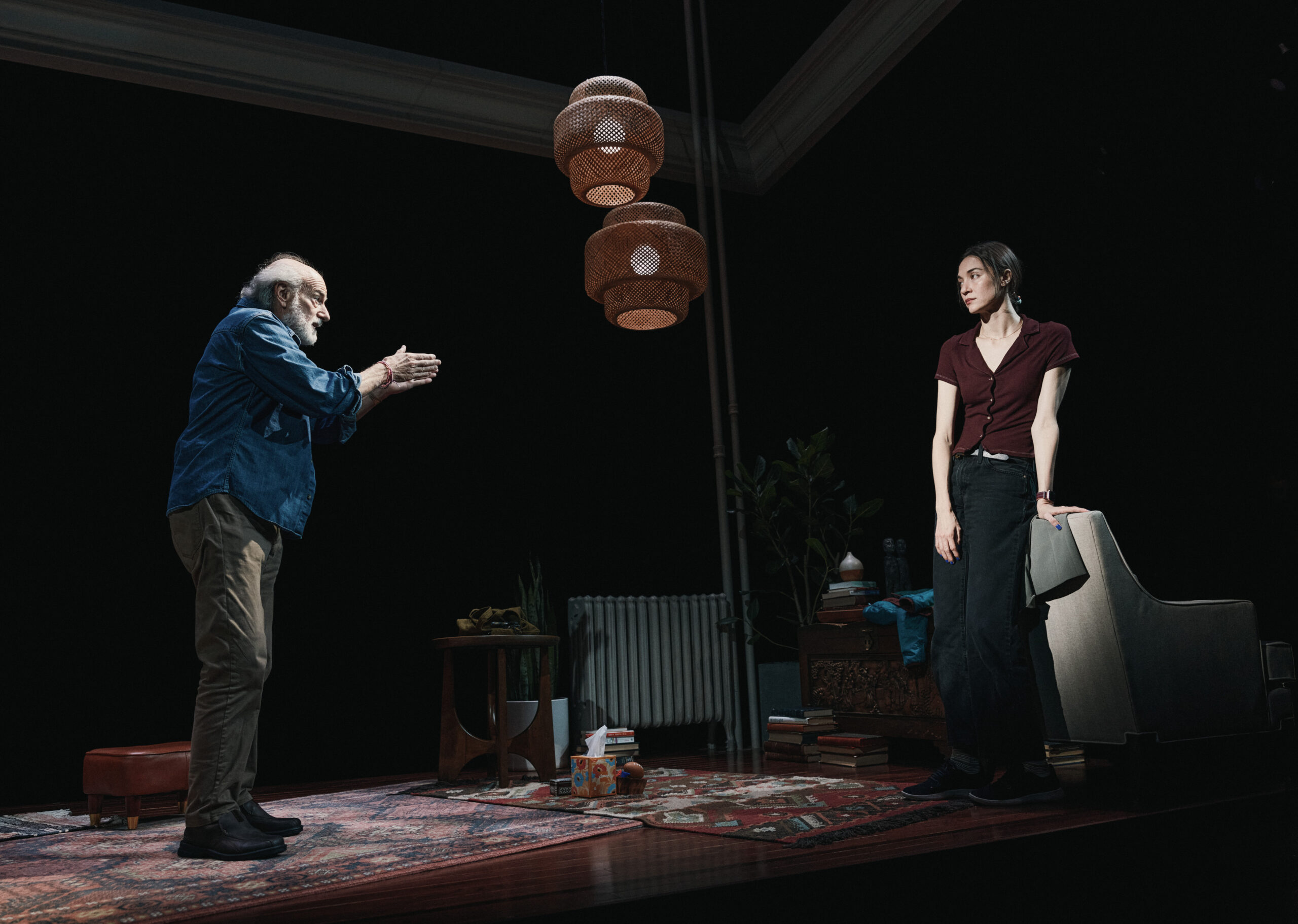 Peter Friedman and Sydney Lemmon in JOB. Photo by Emilio Madrid.