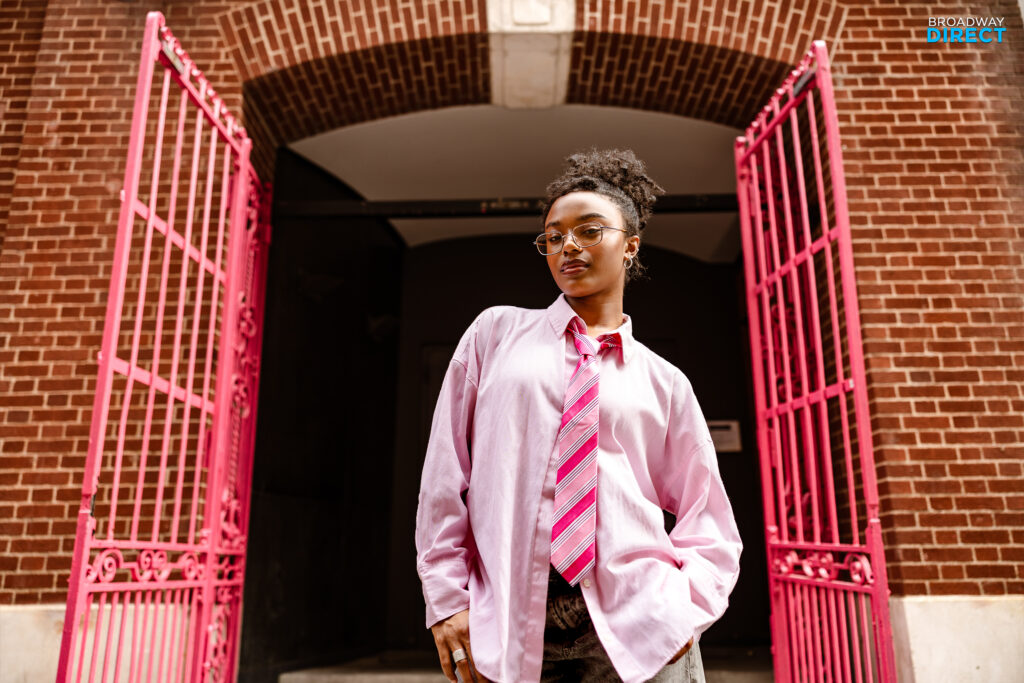 Maya Boyd outside the Stephen Sondheim Theatre. Photo by Angela of York for Broadway Direct.