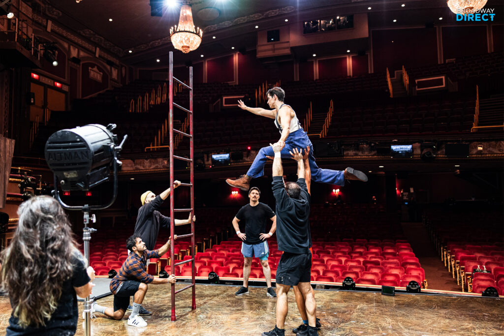 Kyle Selig during fight call for Water for Elephants. Photo by Angela of York for Broadway Direct.