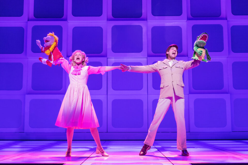 Katie Brayben and Christian Borle in Tammy Faye. Photo by Matthew Murphy.