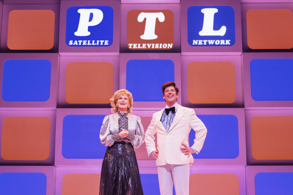Katie Brayben and Christian Borle in Tammy Faye. Photo by Matthew Murphy.
