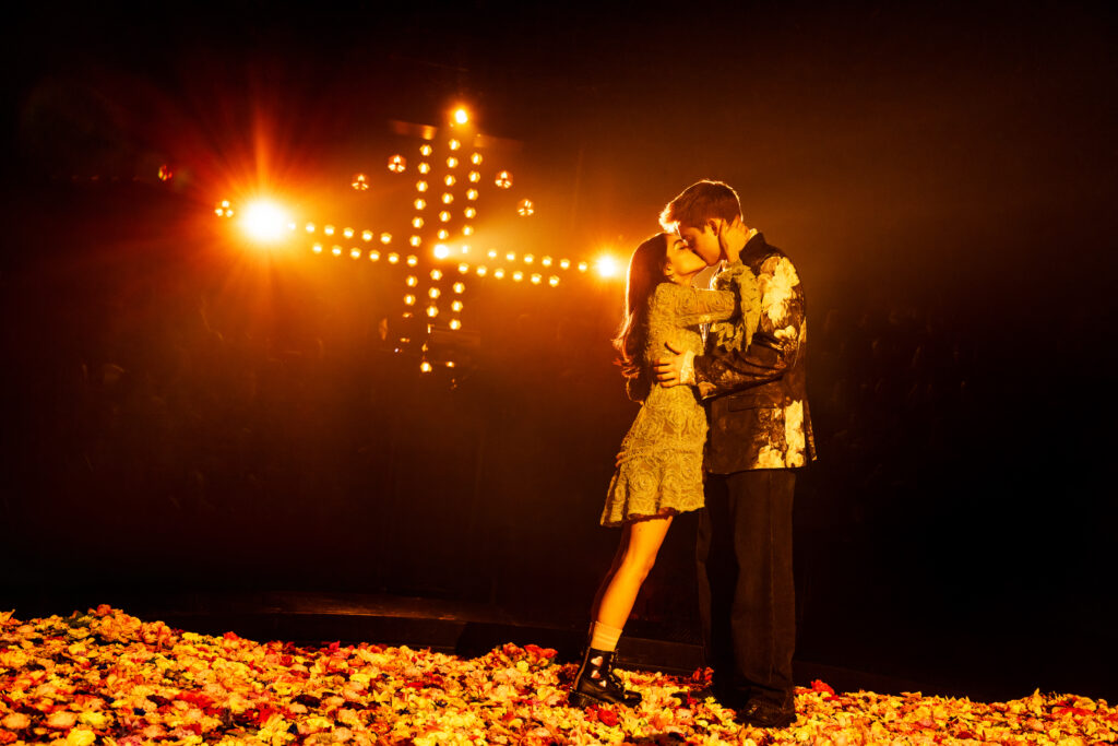 Rachel Zegler and Kit Connor in Romeo + Juliet. Photo by Matthew Murphy and Evan Zimmerman.
