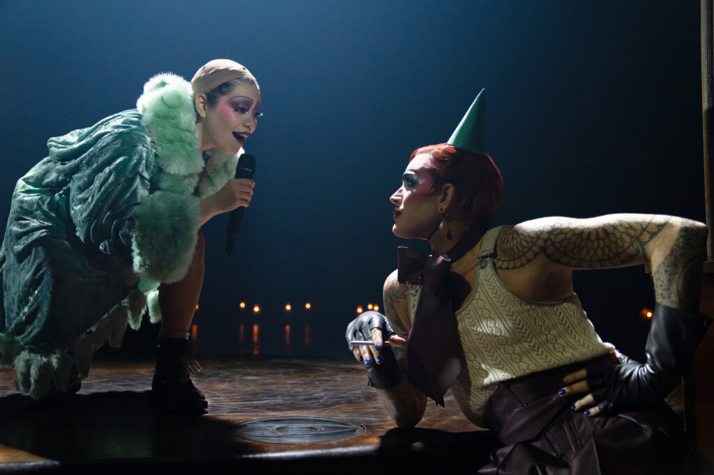 Auli'i Cravalho and Adam Lambert in Cabaret. Photo by Julieta Cervantes.