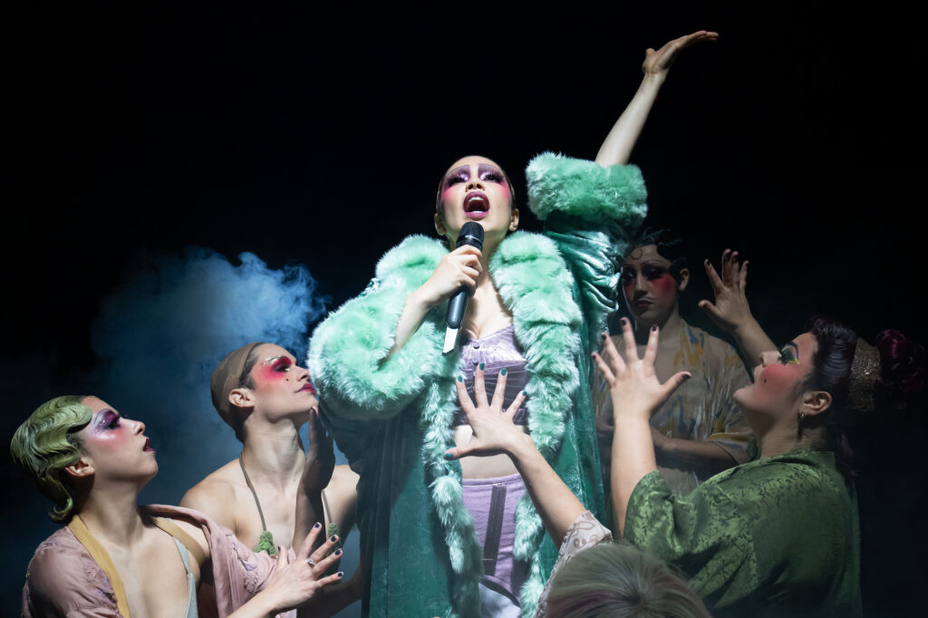 Auli'i Cravalho and the cast of <i>Cabaret at the Kit Kat Club</i>. Photo by Julieta Cervantes.