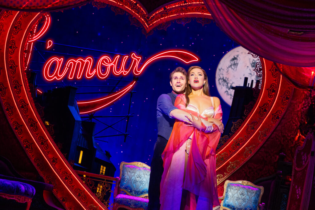 John Cardoza and Solea Pfeiffer in Moulin Rouge! The Musical. Photo by Evan Zimmerman for MurphyMade.