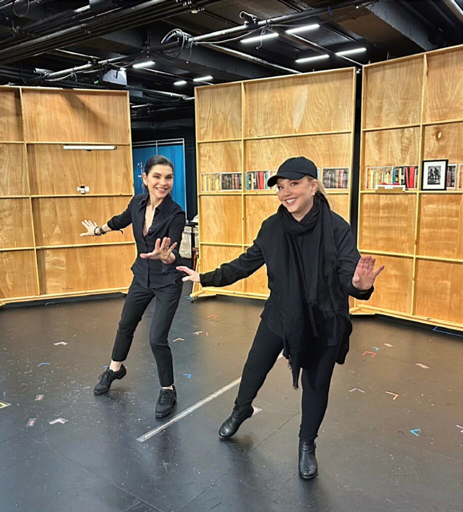 Julianna Margulies and Susan Stroman in rehearsals for Left on Tenth. Photo courtesy of Rubenstein.