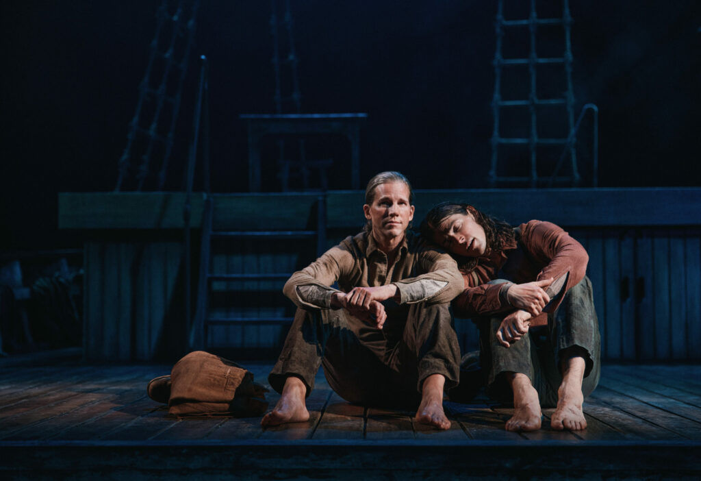 Stark Sands and Adrian Blake Enscoe in Swept Away. Photo by Emilio Madrid.