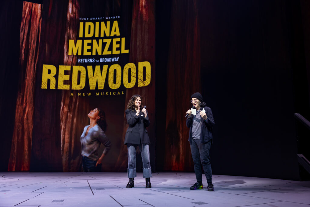 Idina Menzel and the cast of Redwood. Photo by Rebecca J Michelson for Broadway Direct.