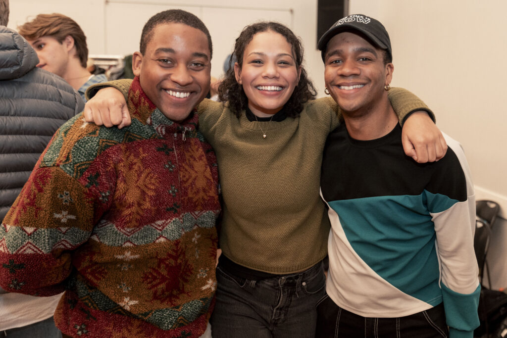 Malcolm Callendar, Nya Garner, Robert T. Cunningham of Stranger Things: The First Shadow. Photo by Matthew Murphy.