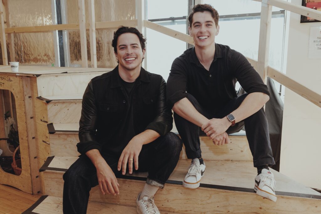 Jacob Dickey and Kyle Selig in rehearsal for Stephen Sondheim's Old Friends. Photo by Matthew Murphy.