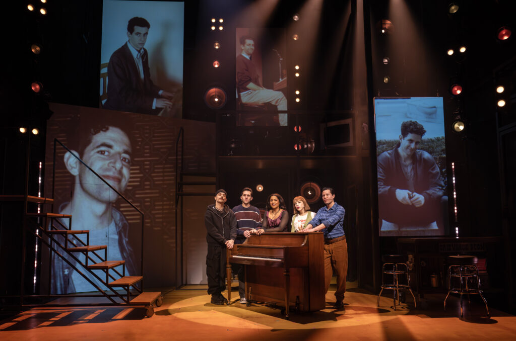 Andy Mientus, Adam Chanler-Berat, Taylor Iman Jones, Lauren Marcus, Jason Tam in The Jonathan Larson Project.