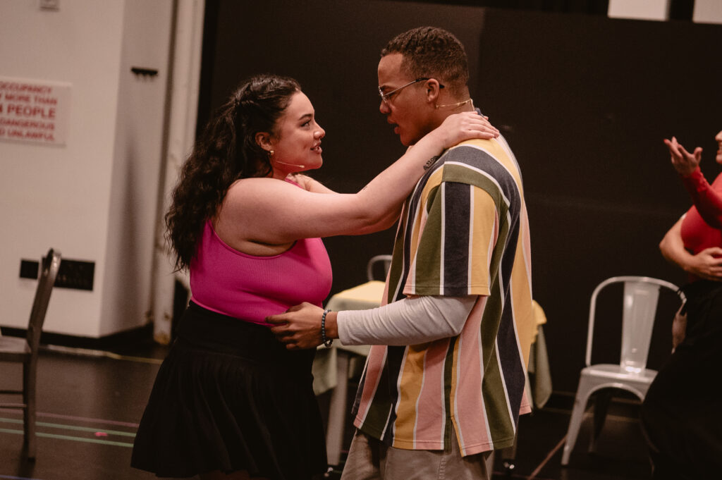 Tatianna Córdoba and Mason Reeves performing at the press day of Real Women Have Curves. Photo by Michaelah Reynolds.
