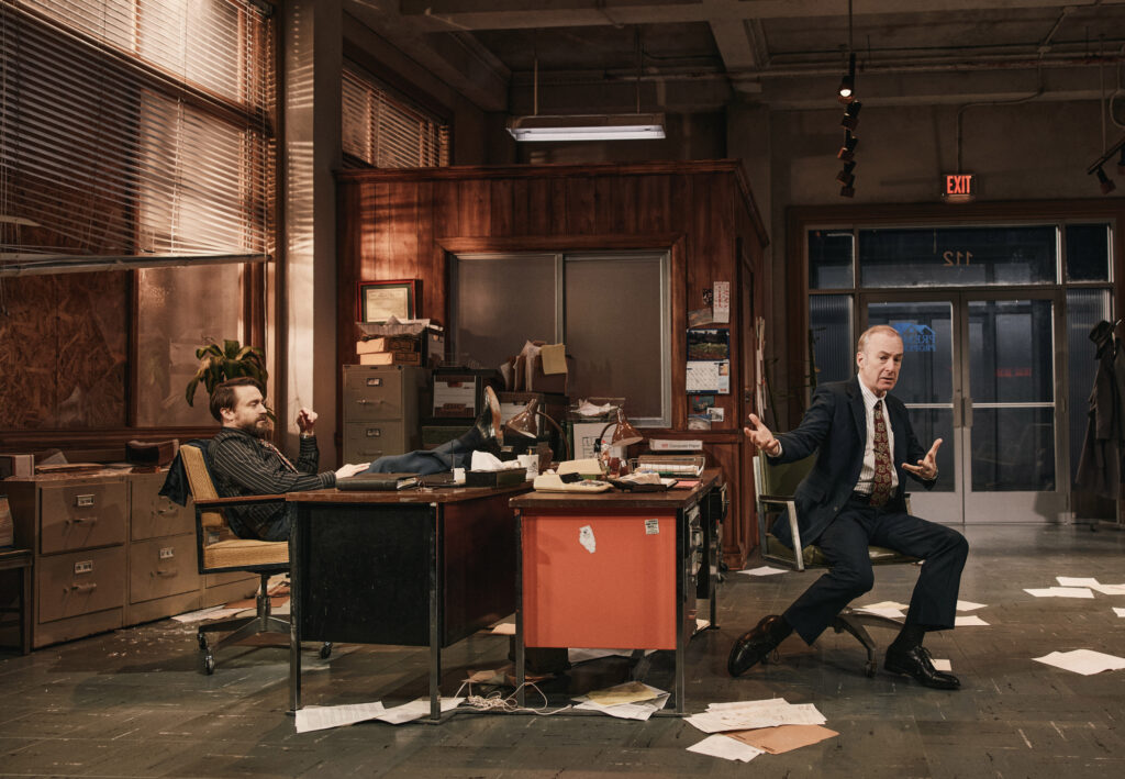 Kieran Culkin and Bob Odenkirk in Glengarry Glen Ross. Photo by Emilio Madrid.