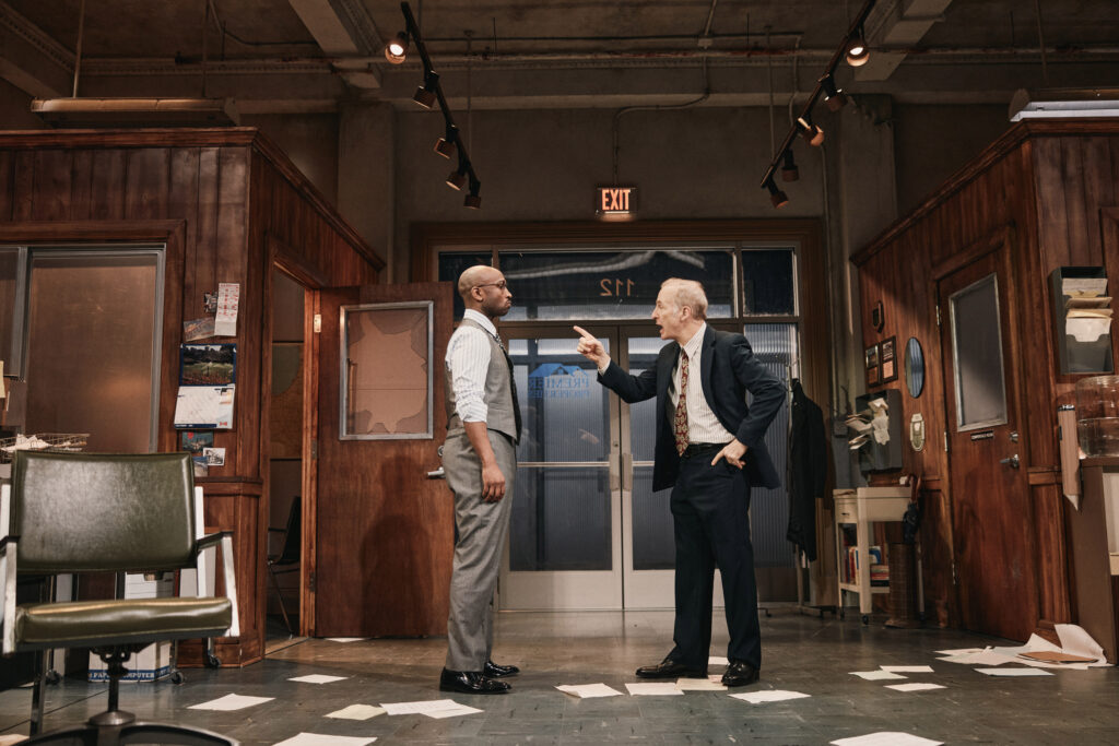 Donald Webber, Jr. and Bob Odenkirk in Glengarry Glen Ross. Photo by Emilio Madrid.