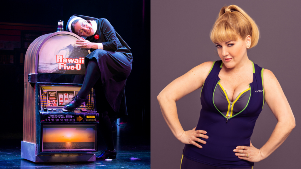 Jennifer Simard in Disaster! and Company. Photos by Jeremy Daniel and Evan Zimmerman.