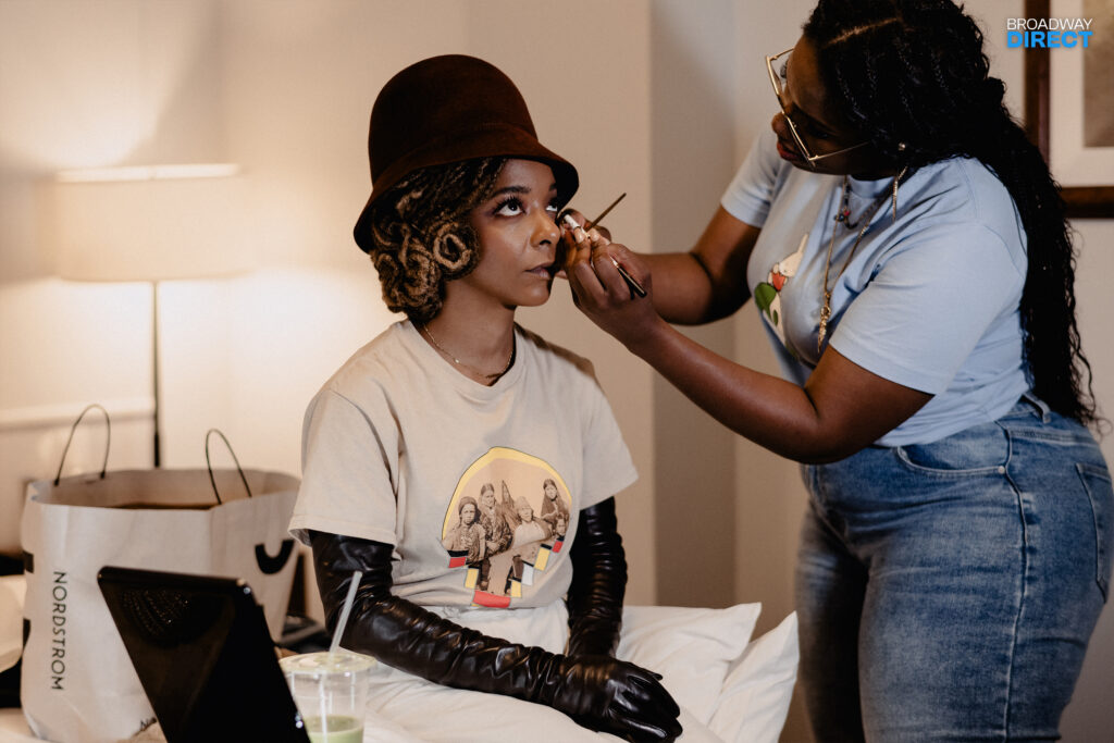 Kara Young prepares for the Met Gala. Photo by Andy Henderson for Broadway Direct.
