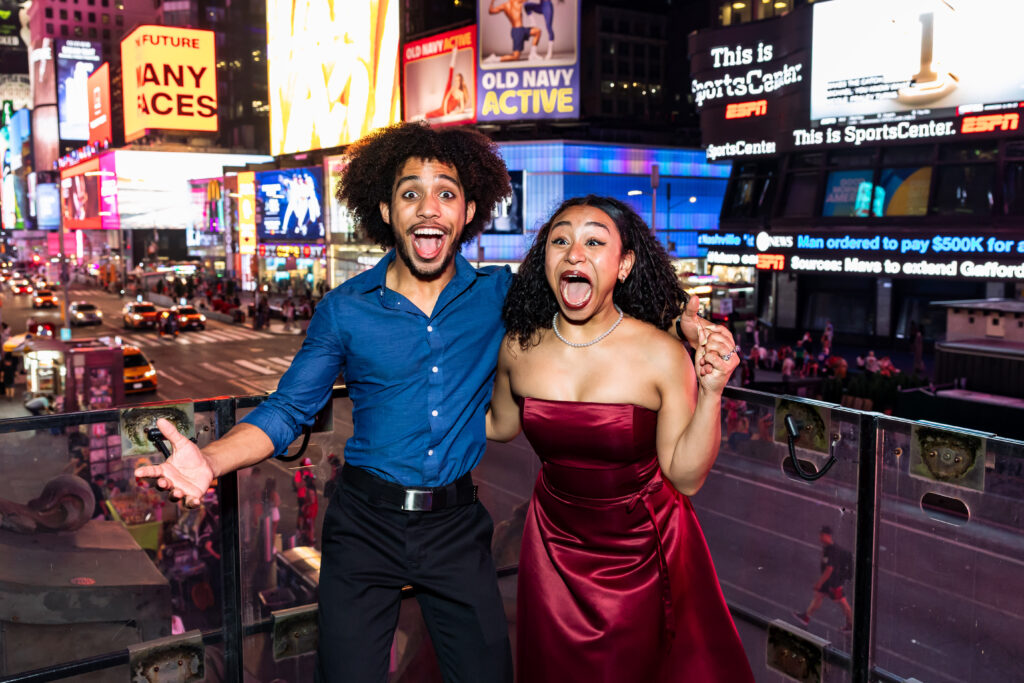 Chris Hayes and Fabiola Caraballo Quijada, the winners of the 2025 Jimmy Awards. Photo by Rebecca J Michelson.