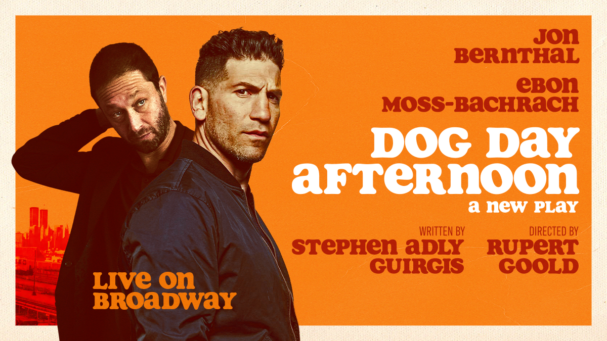 John Bernthal and Ebon Moss-Bachrach in Dog Day Afternoon, a new play. Live on Broadway. Written by Stephen Adly Guirgis. Directed by Ruper Goold.