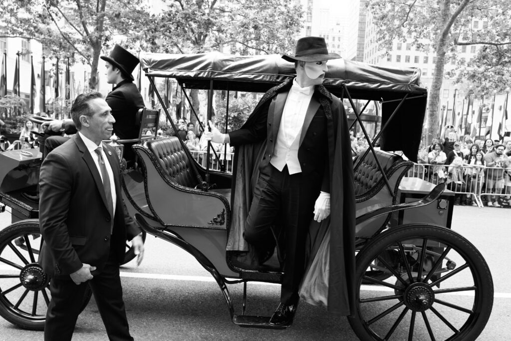 The Phantom of the Opera arrives at the 78th Annual Tony Awards at Radio City Music Hall. Photo by Jenny Anderson.