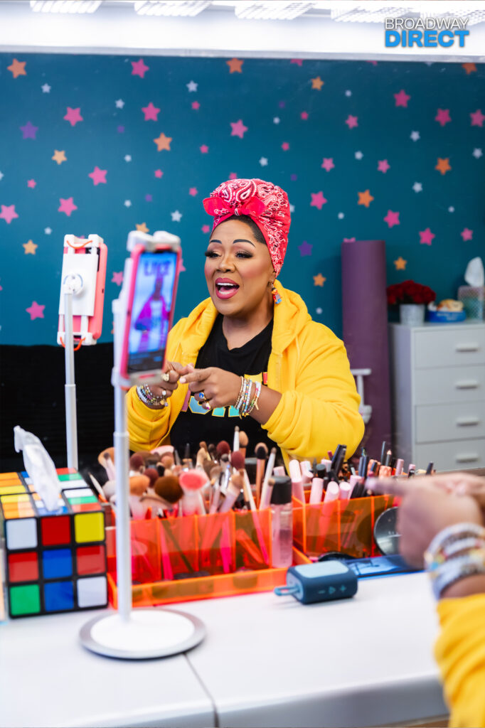 Cheryl Porter in her dressing room at & Juliet. Photo by Rebecca J Michelson for Broadway Direct.