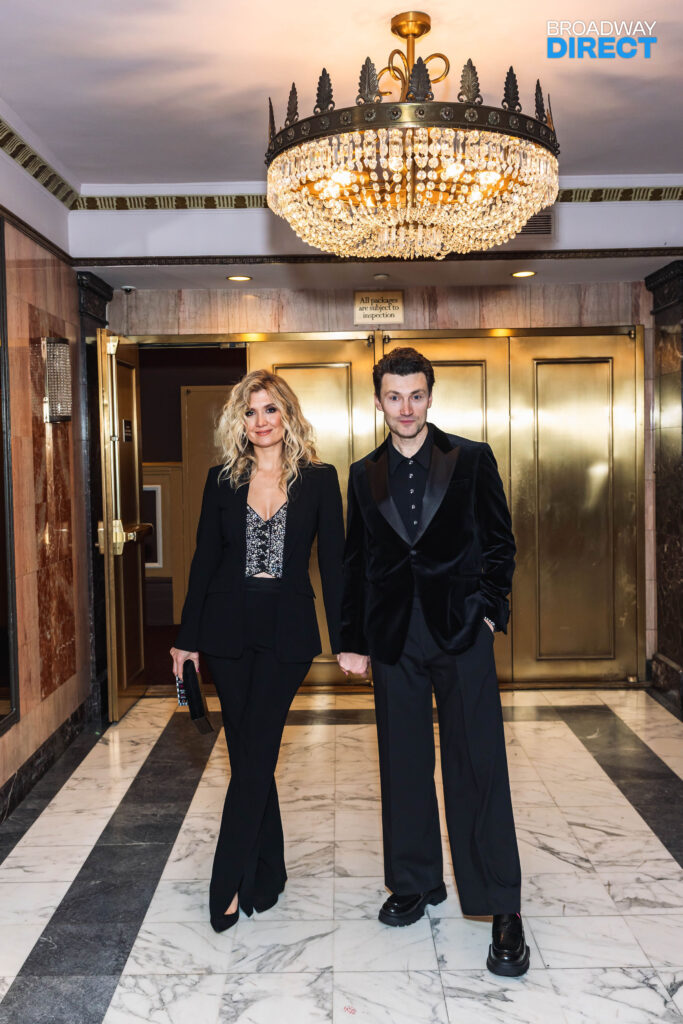 Scarlett Strallen and Bryce Pinkham on the opening night of Chess. Photo by Rebecca J Michelson.