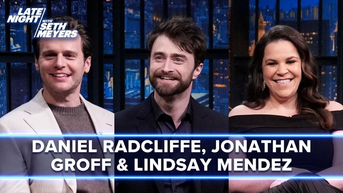 Watch Now: Radcliffe, Groff, and Mendez Talk <i>Merrily</i> Mishaps Onstage
