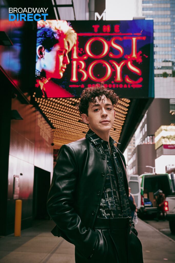 Ali Louis Bourzgui outside the Palace Theatre. Photo by Valerie Terranova for Broadway Direct.